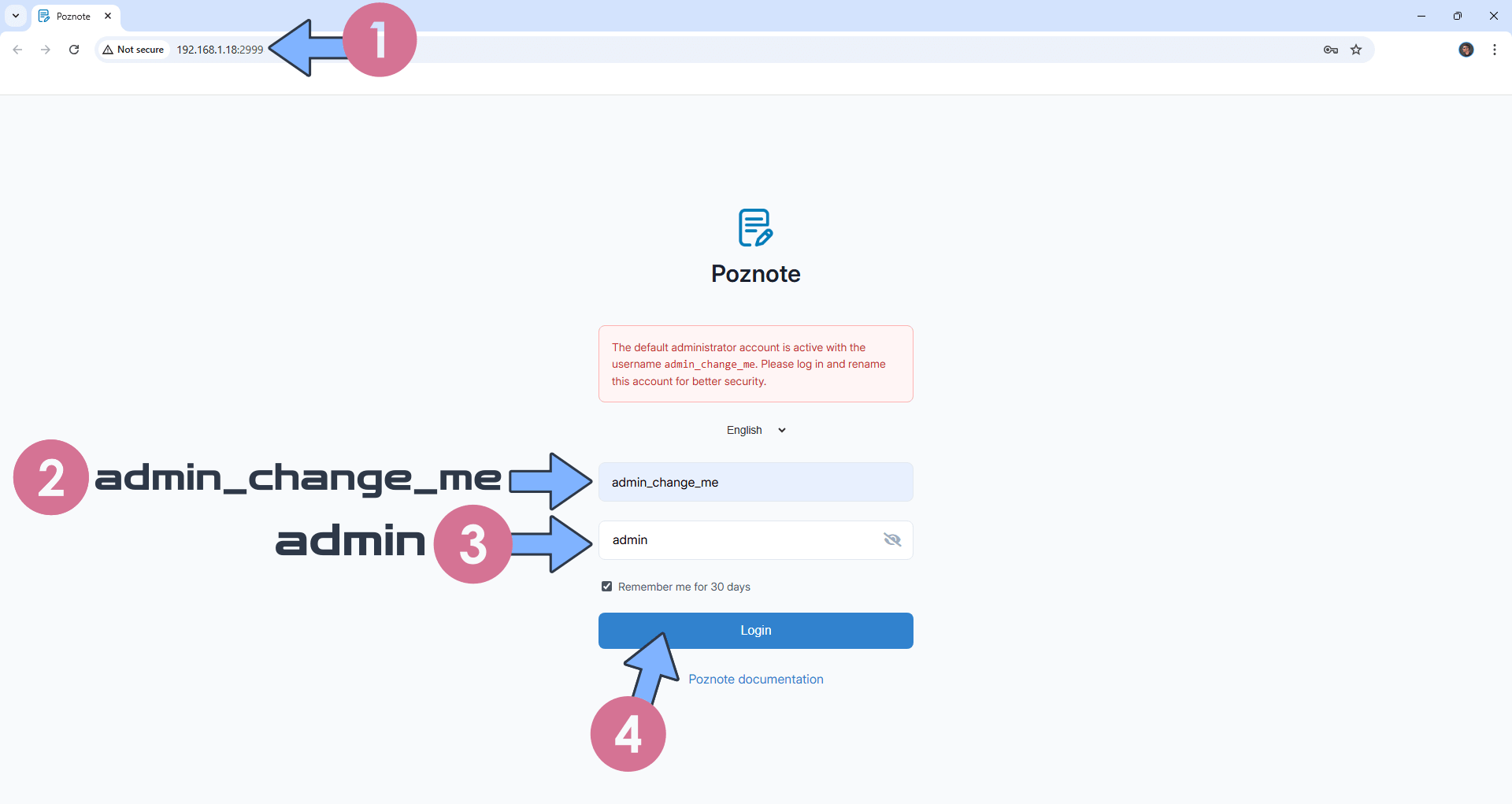 Poznote Synology NAS Set up 4 new 2026