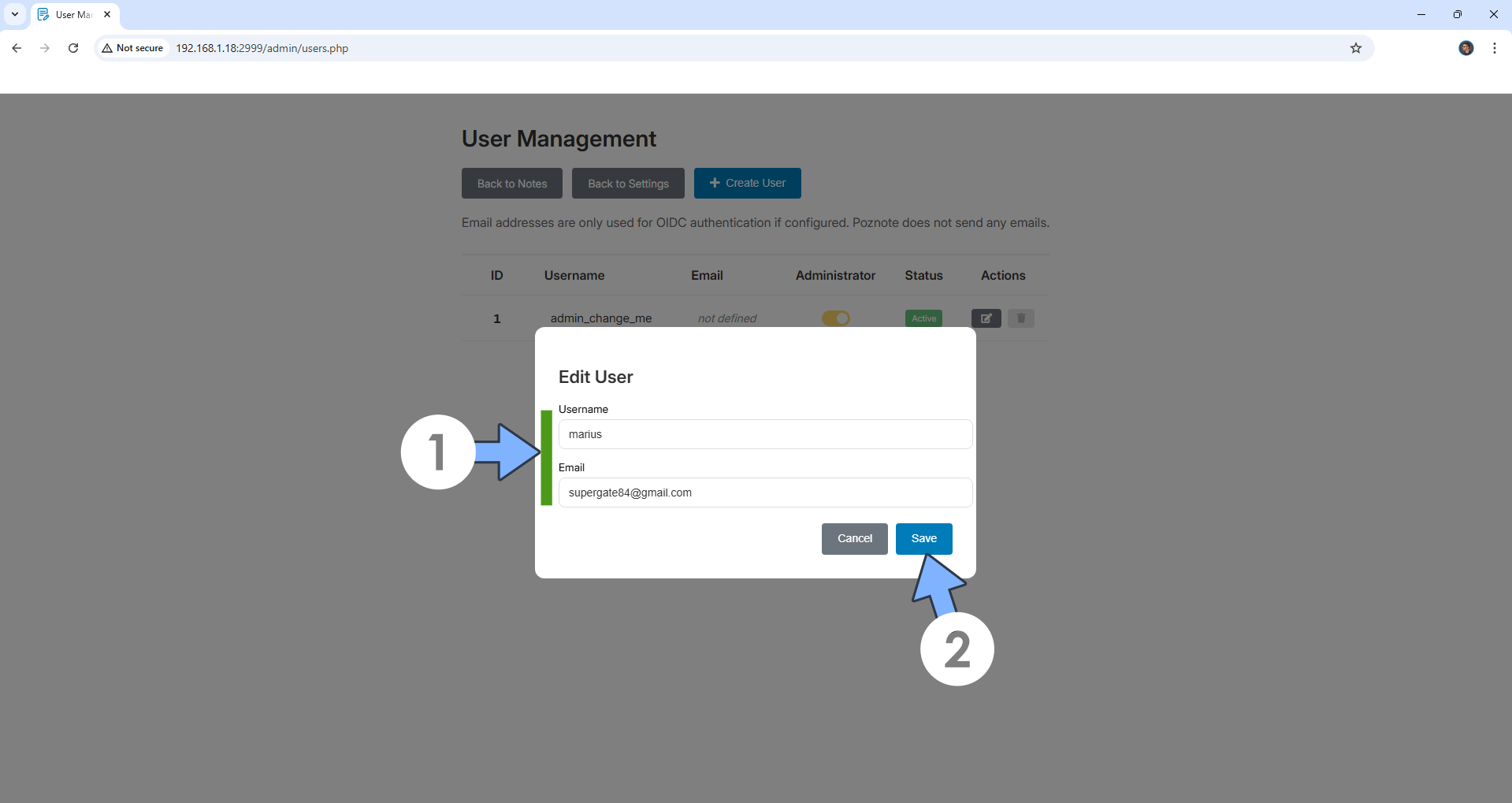 Poznote Synology NAS Set up 9