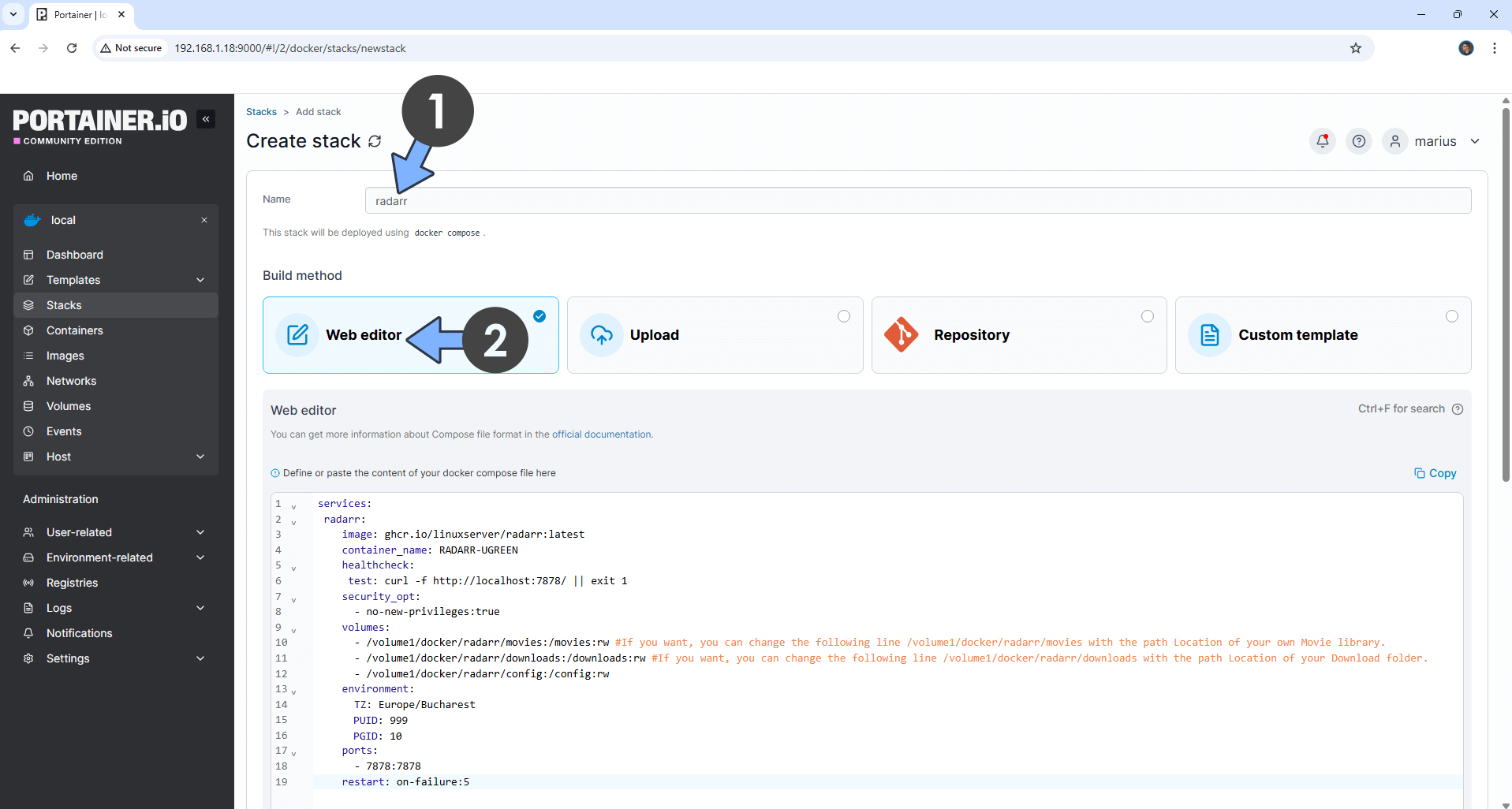 Radarr UGREEN NAS Docker Set up 3 new 2026