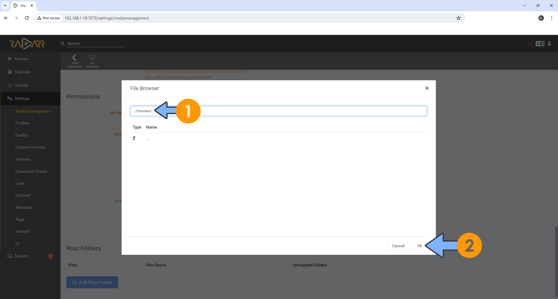 Radarr UGREEN NAS Docker Set up 8