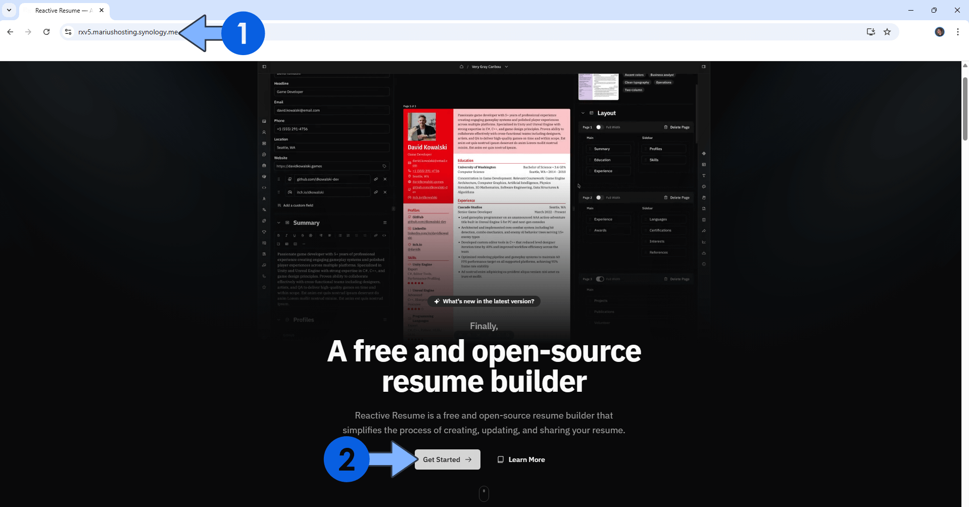 Reactive Resume V5 Synology NAS Set up 10