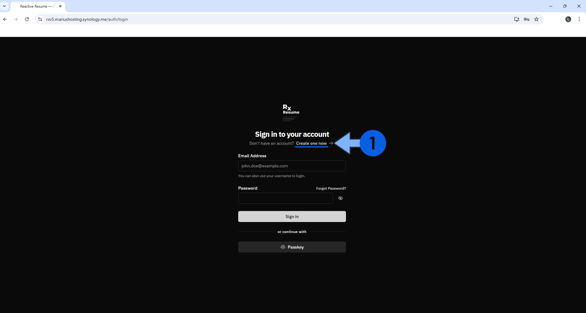 Reactive Resume V5 Synology NAS Set up 11