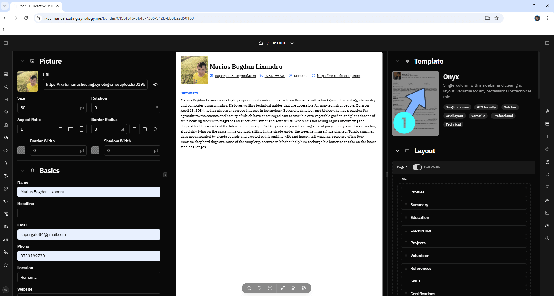 Reactive Resume V5 Synology NAS Set up 18