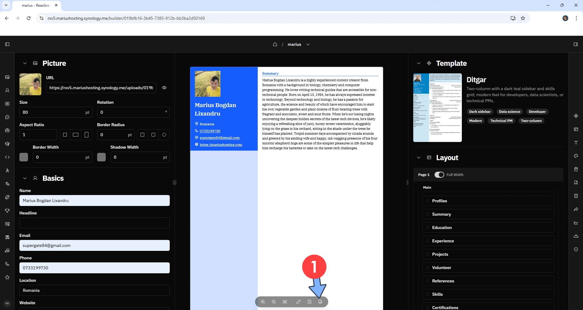 Reactive Resume V5 Synology NAS Set up 20 new 2027
