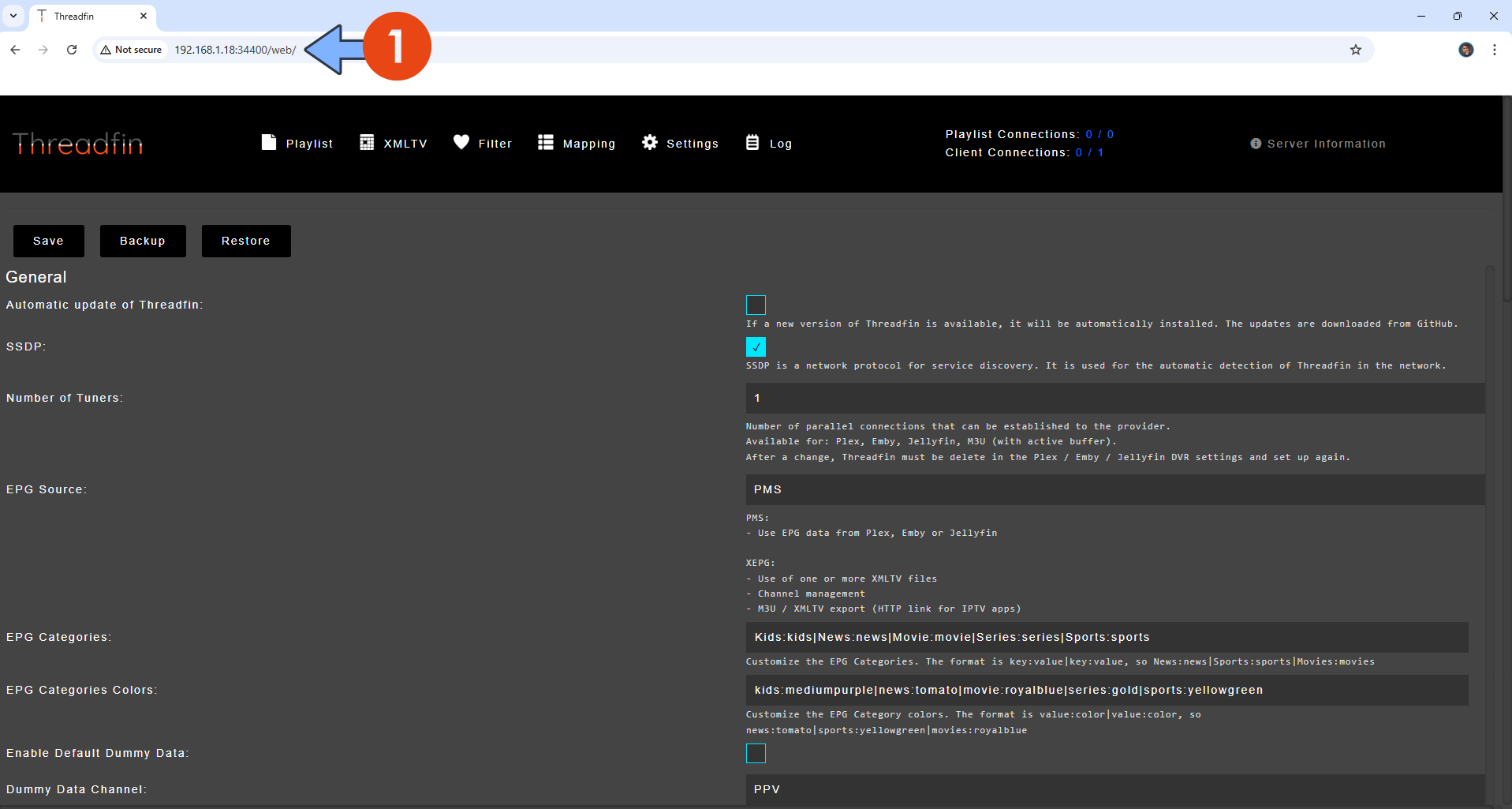 Threadfin Synology NAS Set up 5