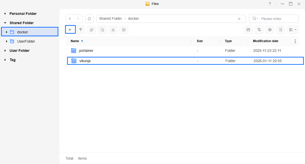 Vikunja UGREEN NAS Set up 2