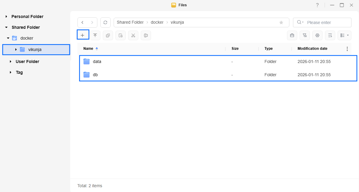 Vikunja UGREEN NAS Set up 3