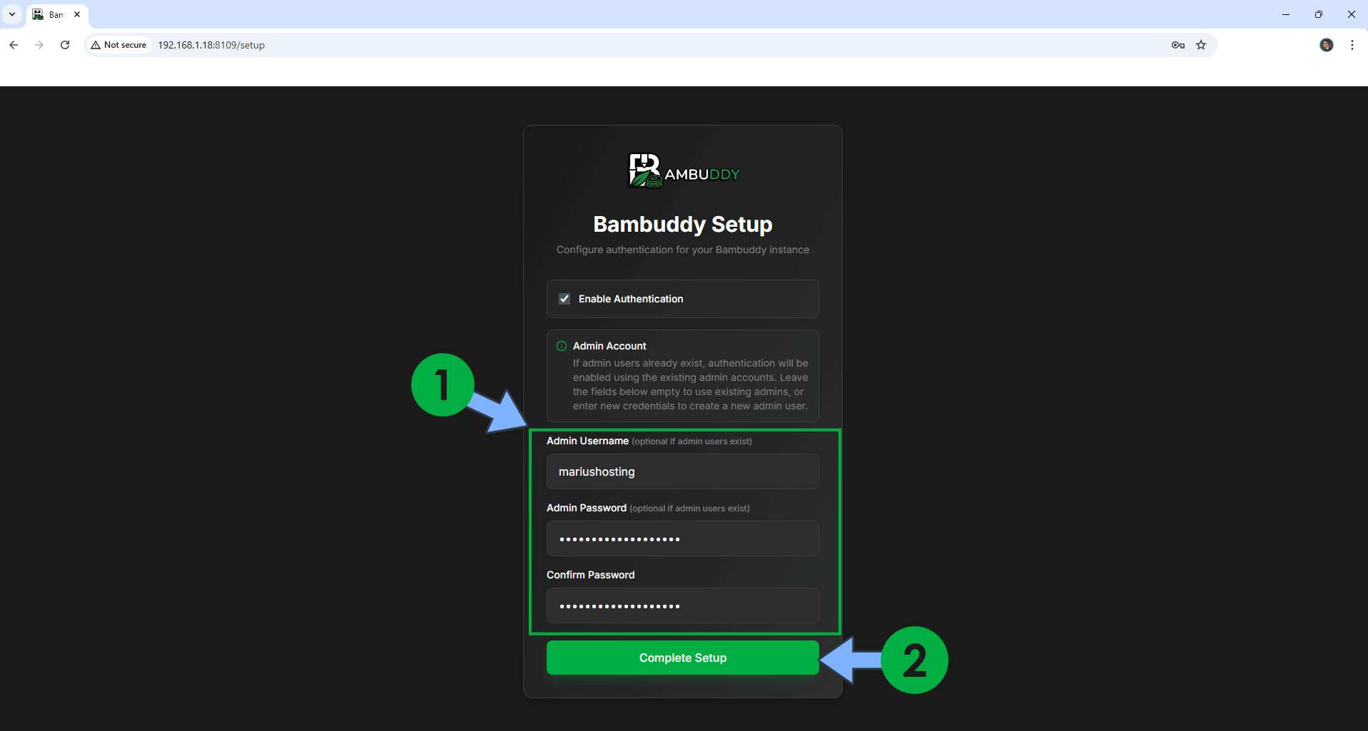 Bambuddy Synology NAS Set up 6