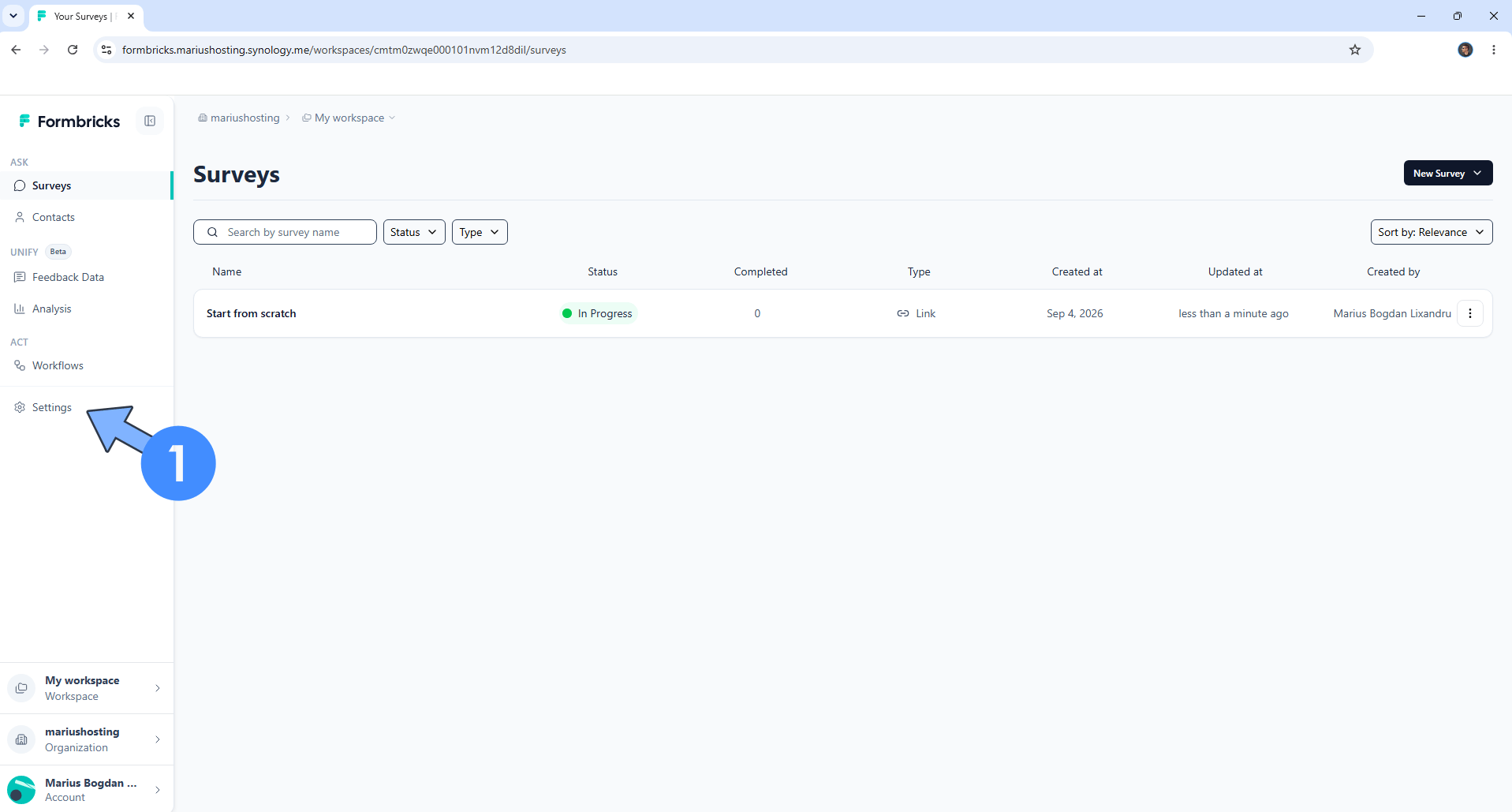 Formbricks Synology NAS Set up 13 new 2031