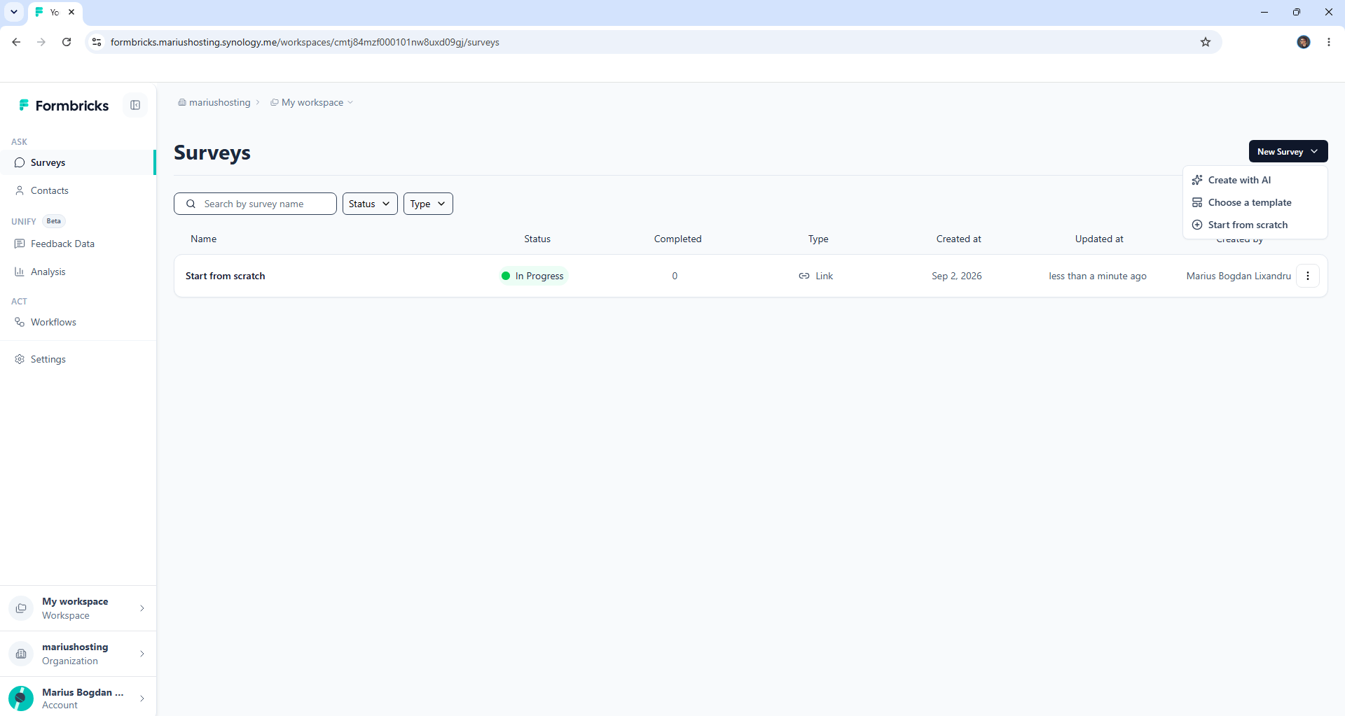 Formbricks Synology NAS Set up 19 new 2030