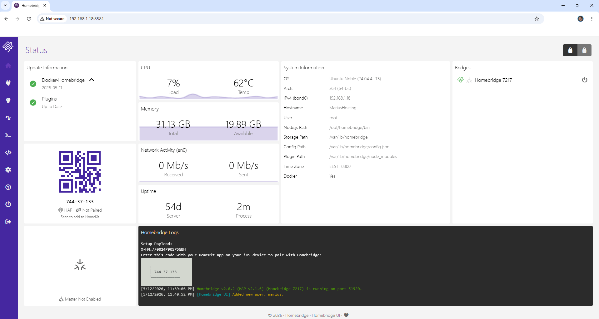 Homebridge UGREEN NAS Set up 9 new 2030