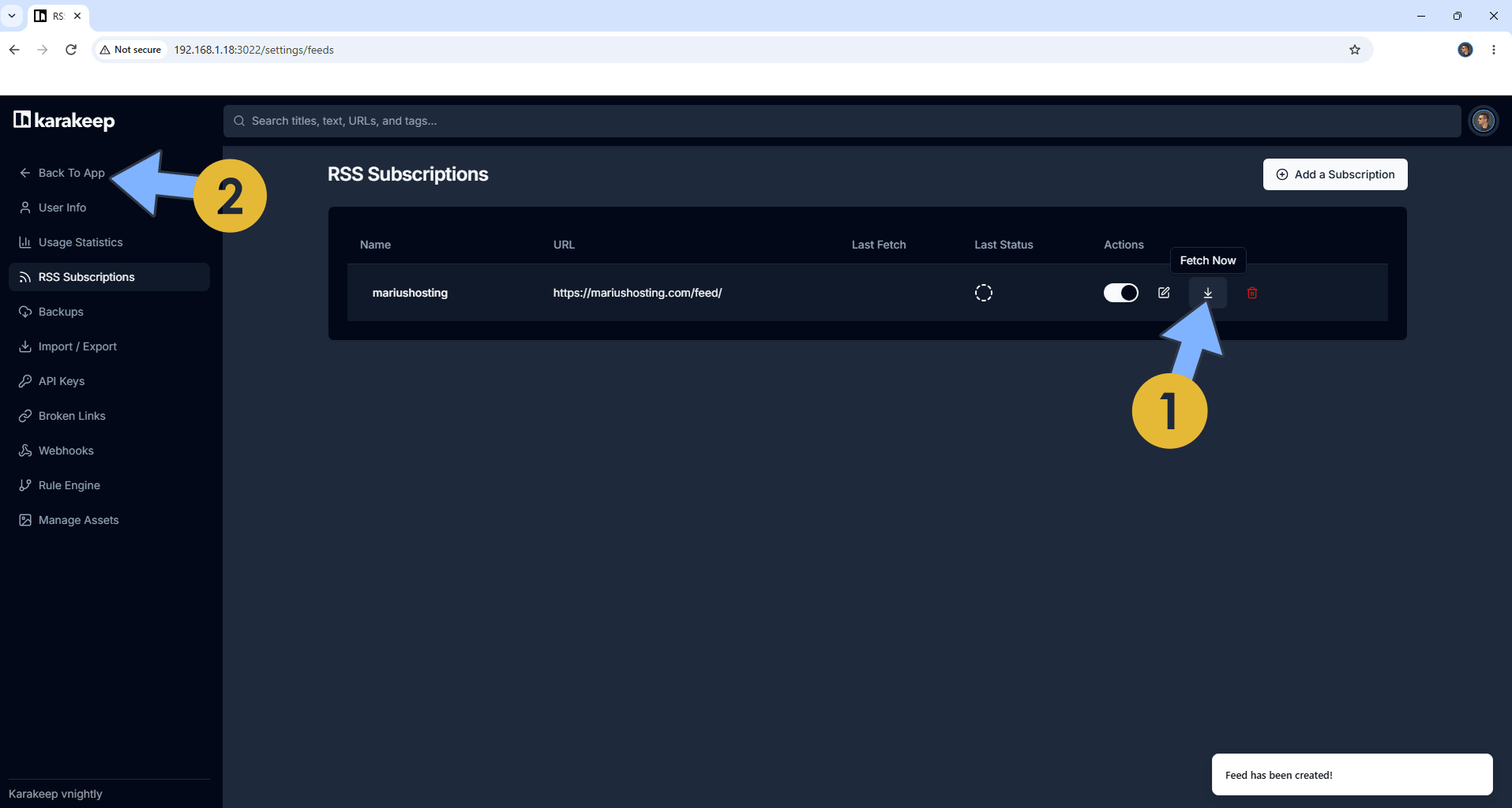 Karakeep Synology NAS Set up 12 new 2027