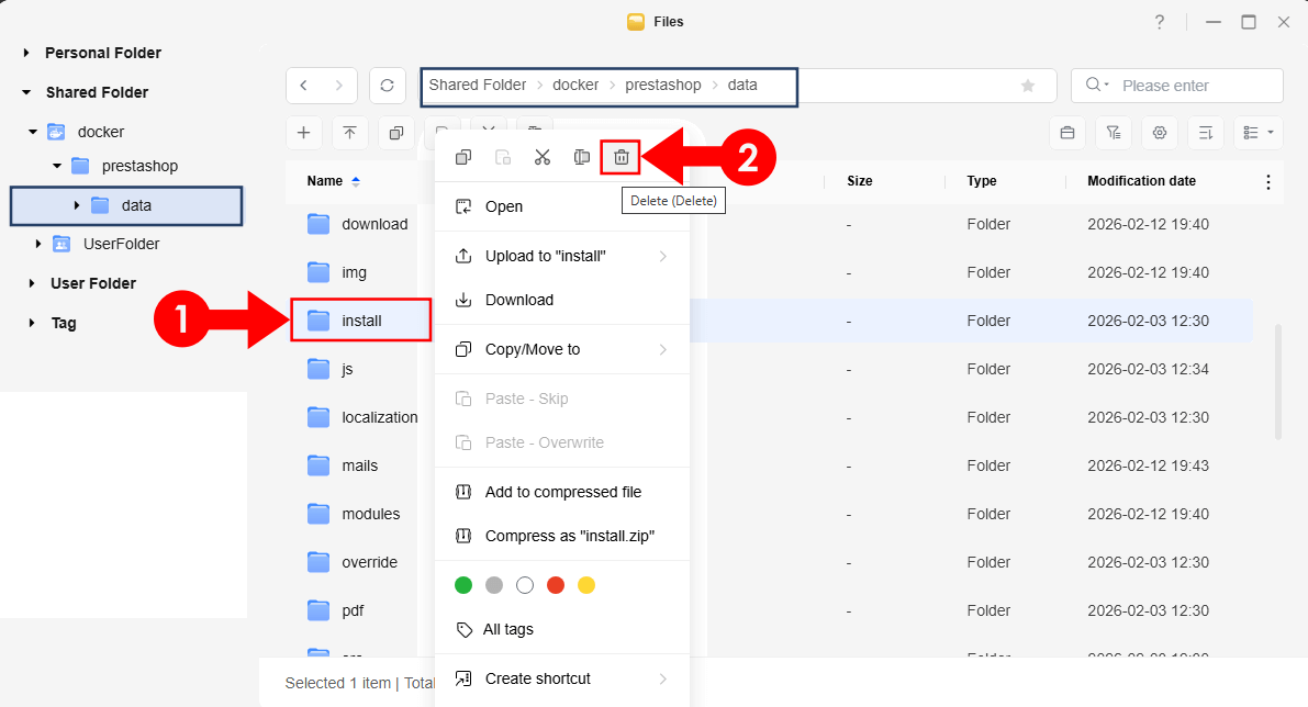 PrestaShop UGREEN NAS Set up 20