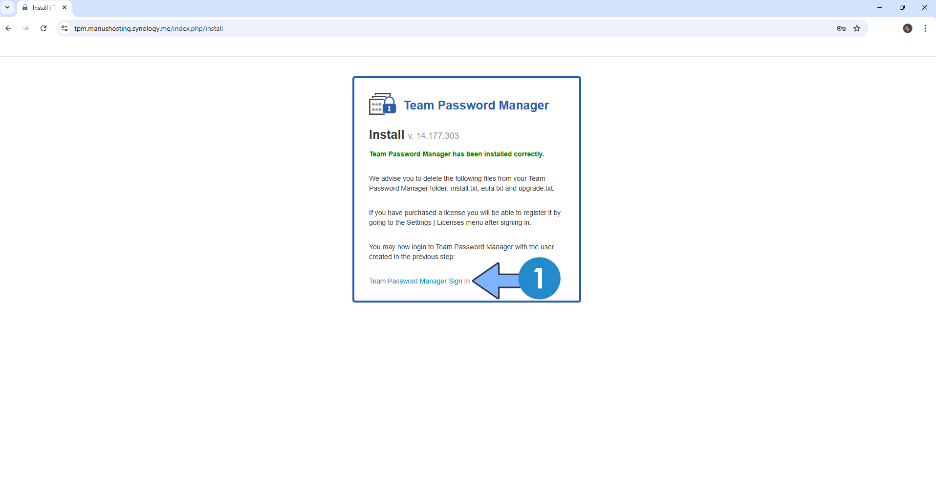 Team Password Manager Synology NAS Set up 12