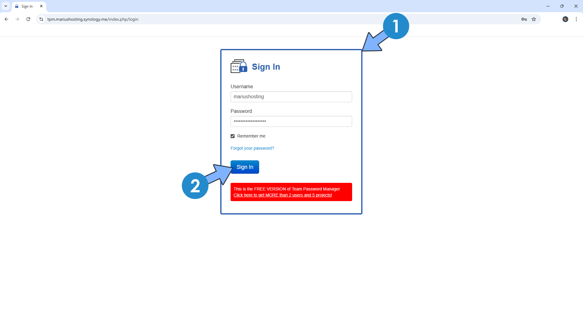Team Password Manager Synology NAS Set up 13