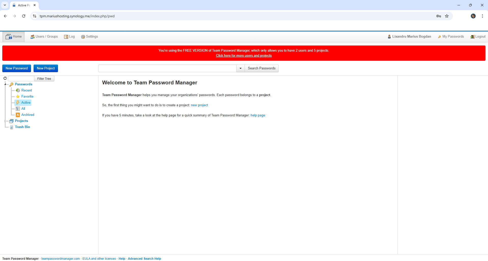 Team Password Manager Synology NAS Set up 14