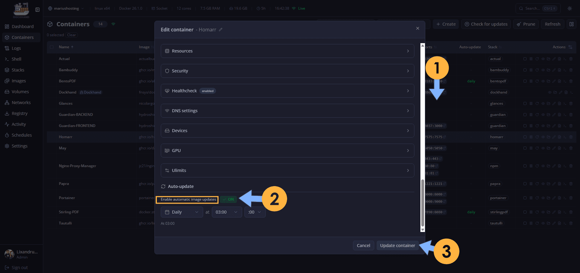 2 Dockhand Automatic Container Updates Synology UGREEN NAS