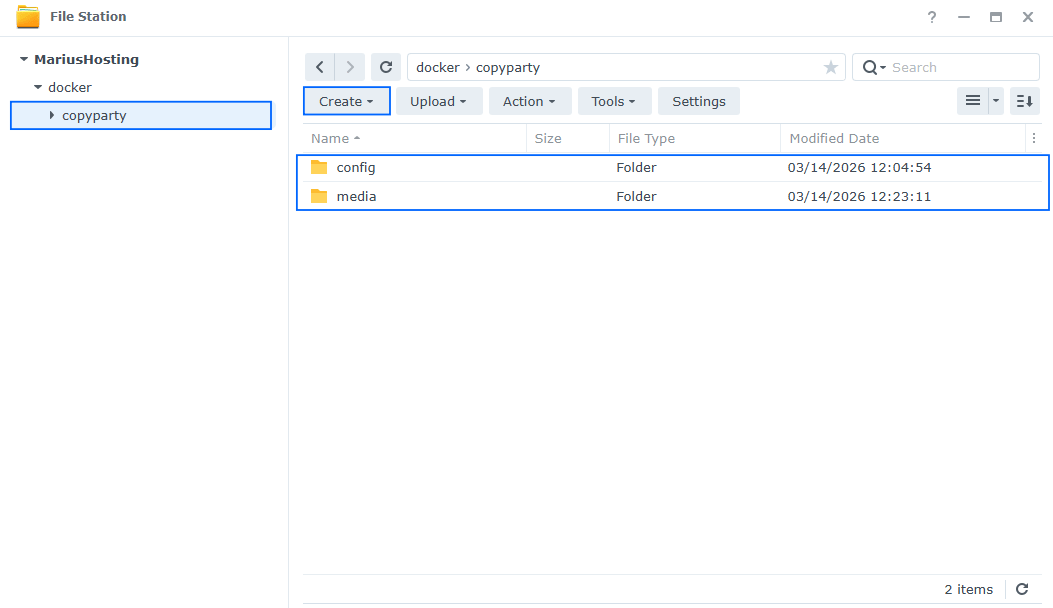 Copyparty Synology NAS Set up 2
