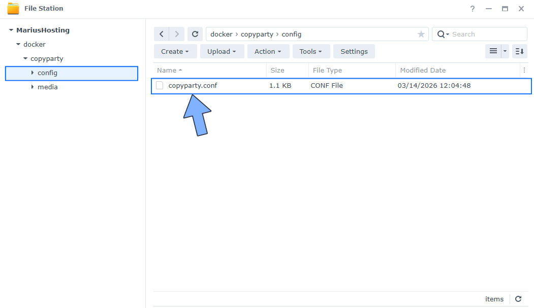 Copyparty Synology NAS Set up 3