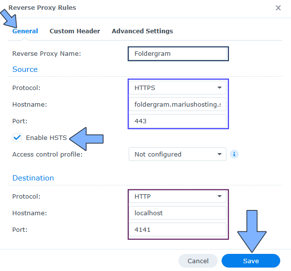 Foldergram Synology NAS Set up 3
