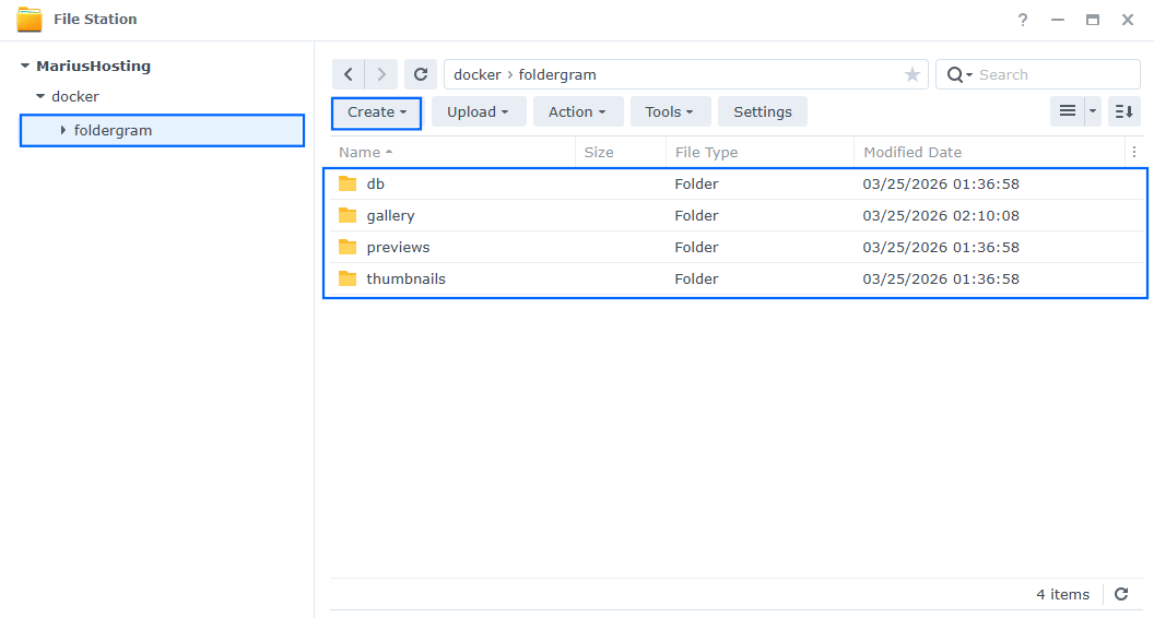 Foldergram Synology NAS Set up 7