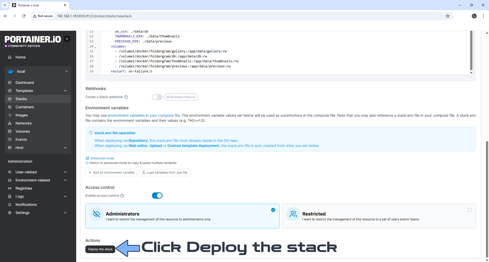 Foldergram Synology NAS Set up 9