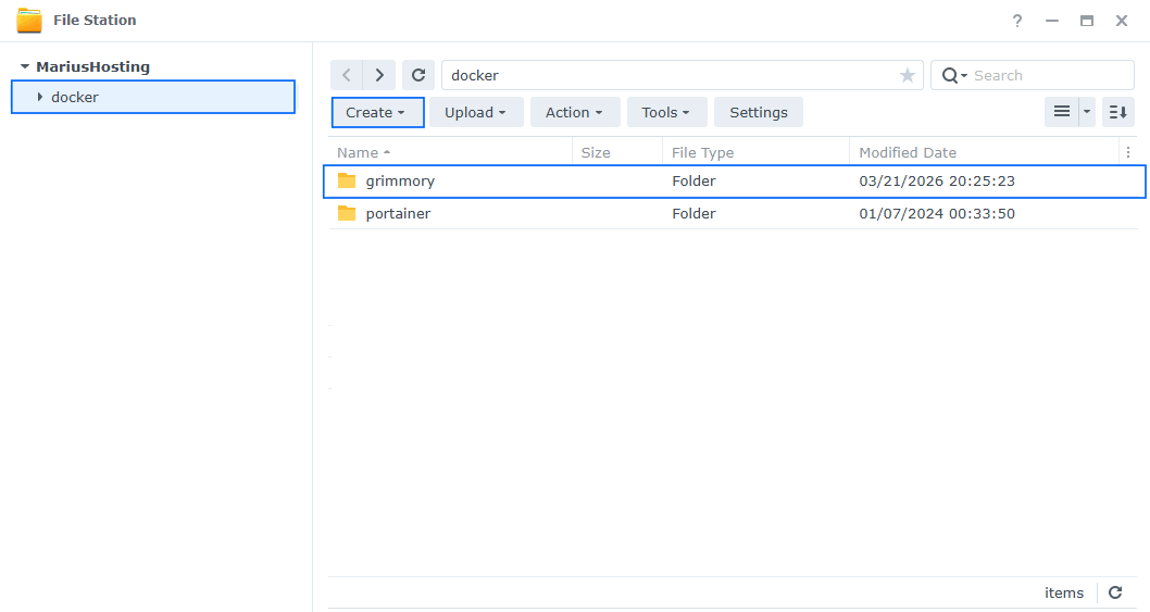 Grimmory Synology NAS Set up 1