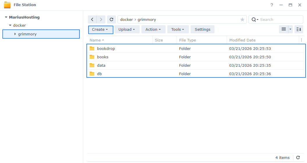 Grimmory Synology NAS Set up 2