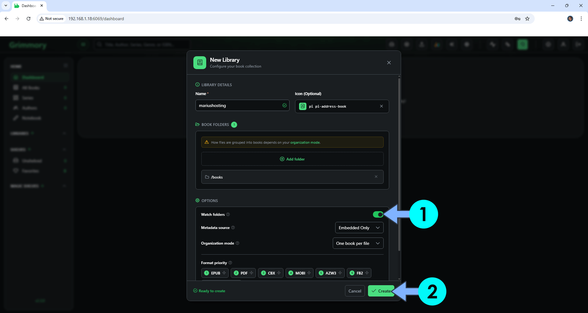 Grimmory UGREEN NAS Set up 10