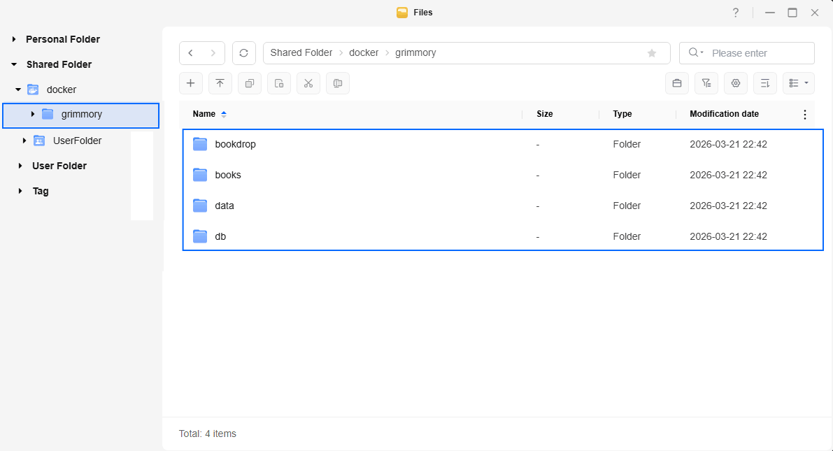 Grimmory UGREEN NAS Set up 2
