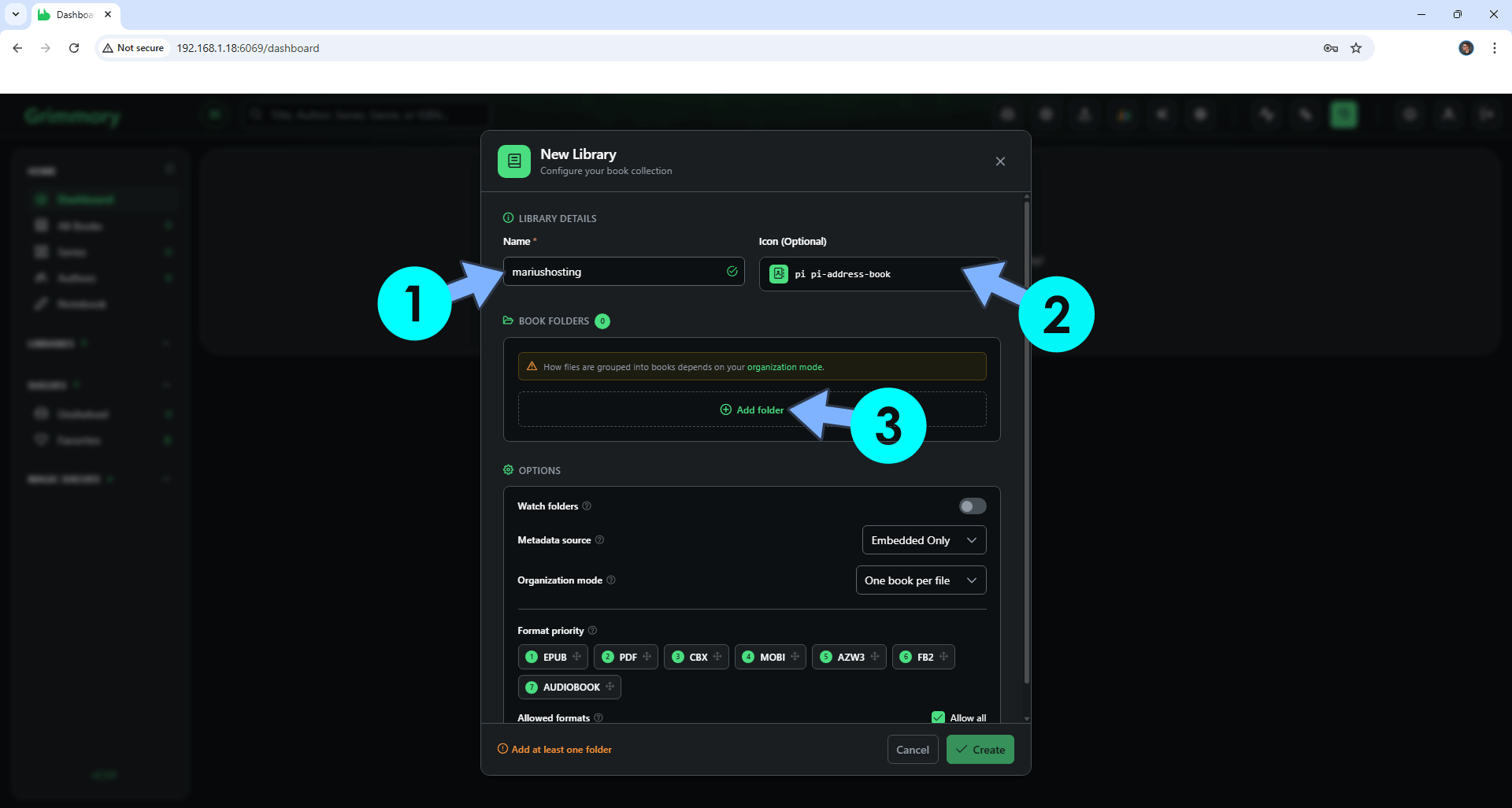 Grimmory UGREEN NAS Set up 8