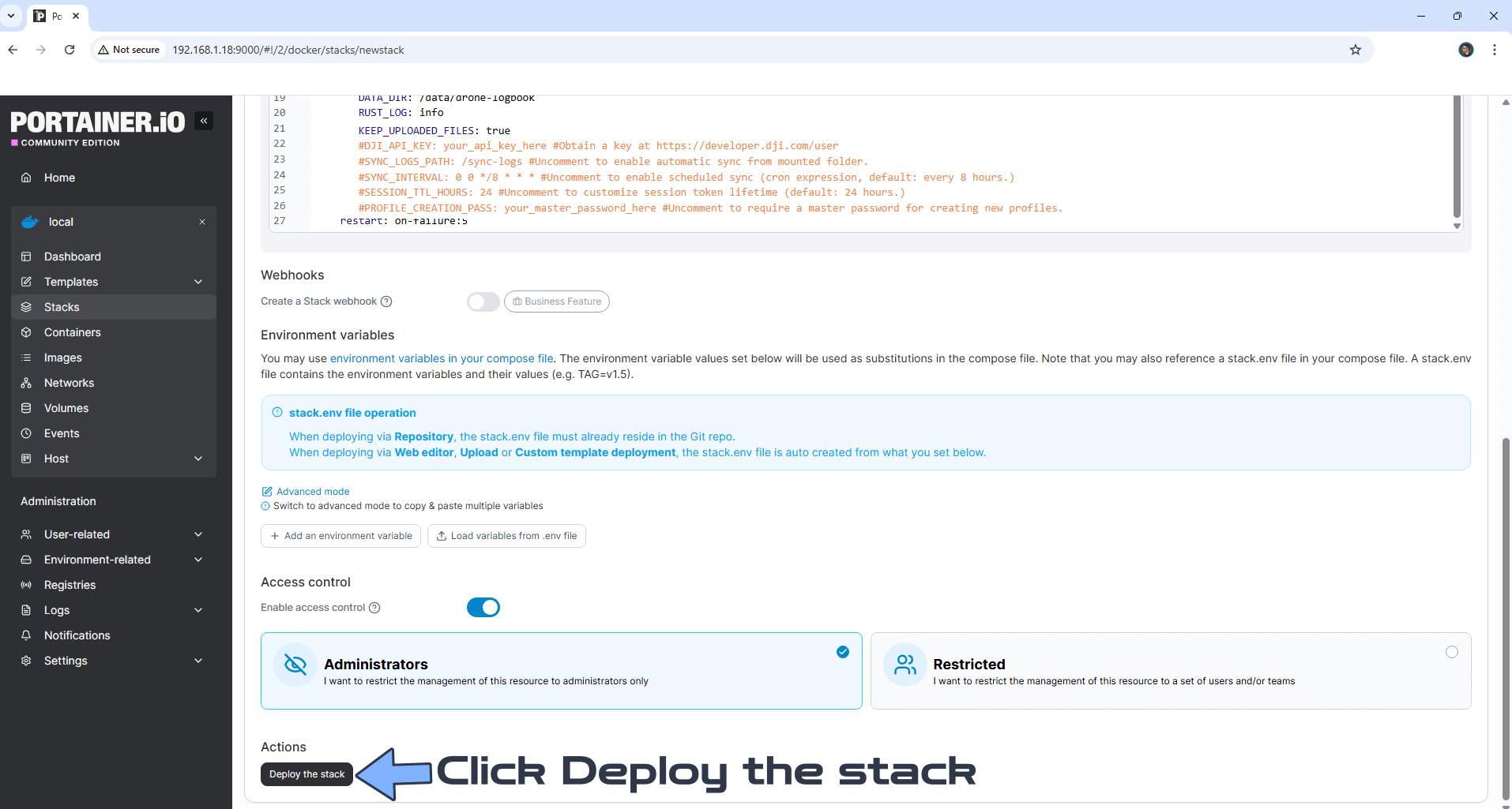 Open Dronelog UGREEN NAS Set up 4