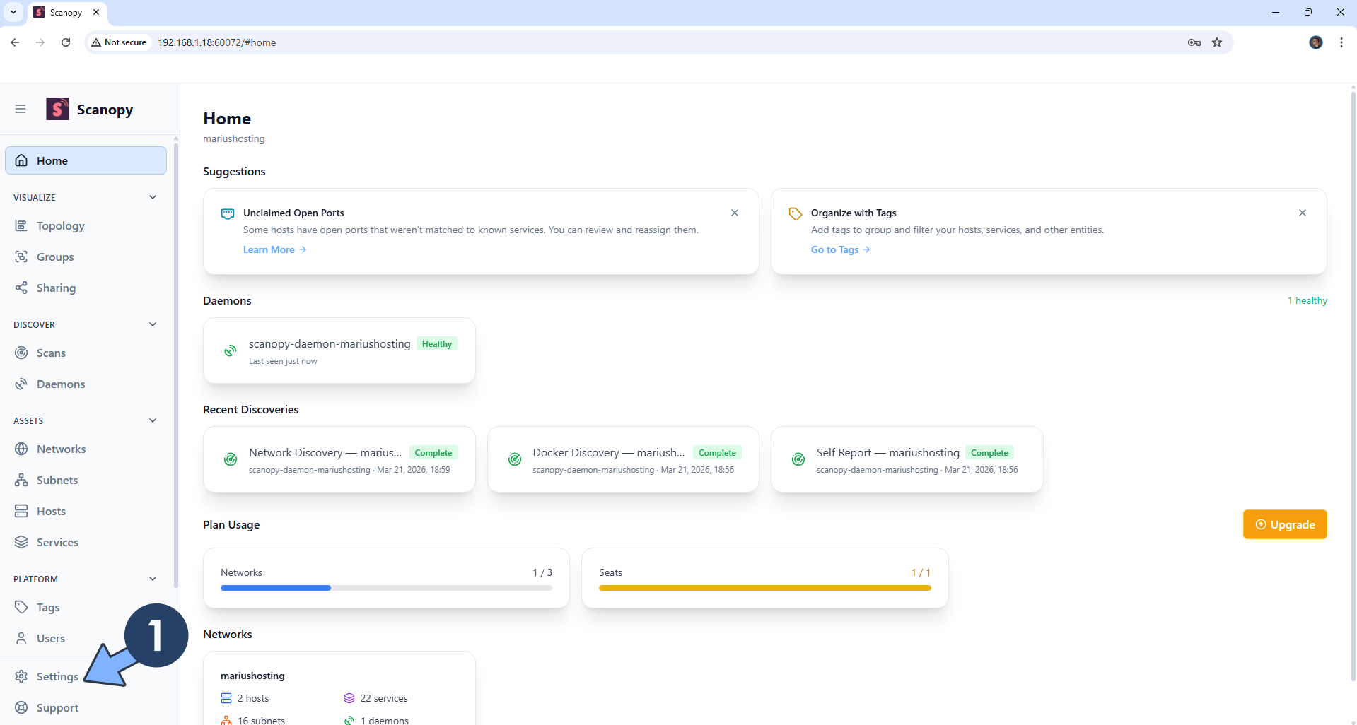 Scanopy Synology NAS Set up 20