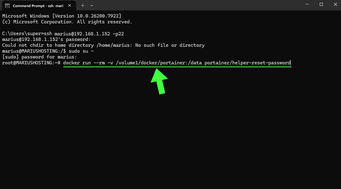 UGREEN NAS Reset Portainer Password 11