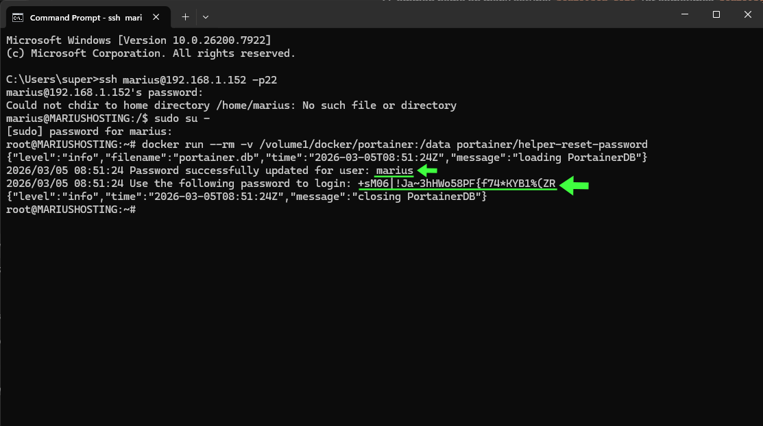 UGREEN NAS Reset Portainer Password 12
