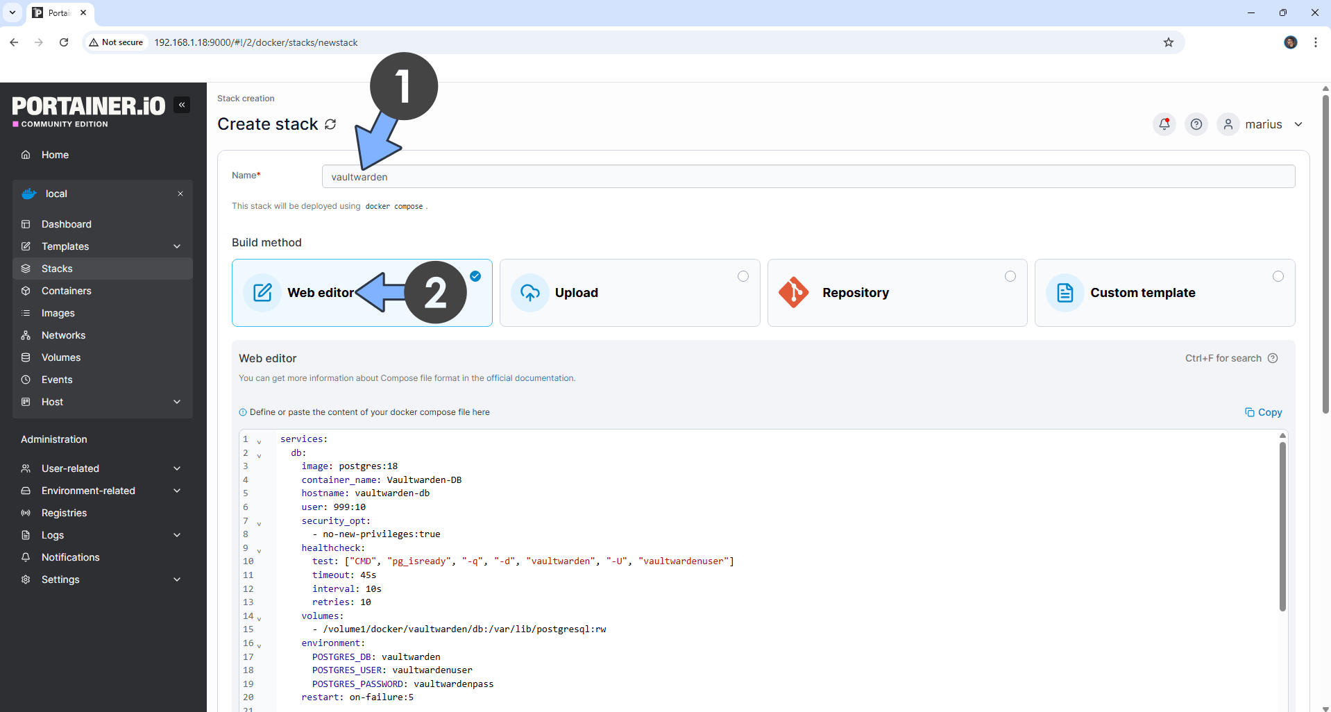 Vaultwarden UGREEN NAS Set up 4