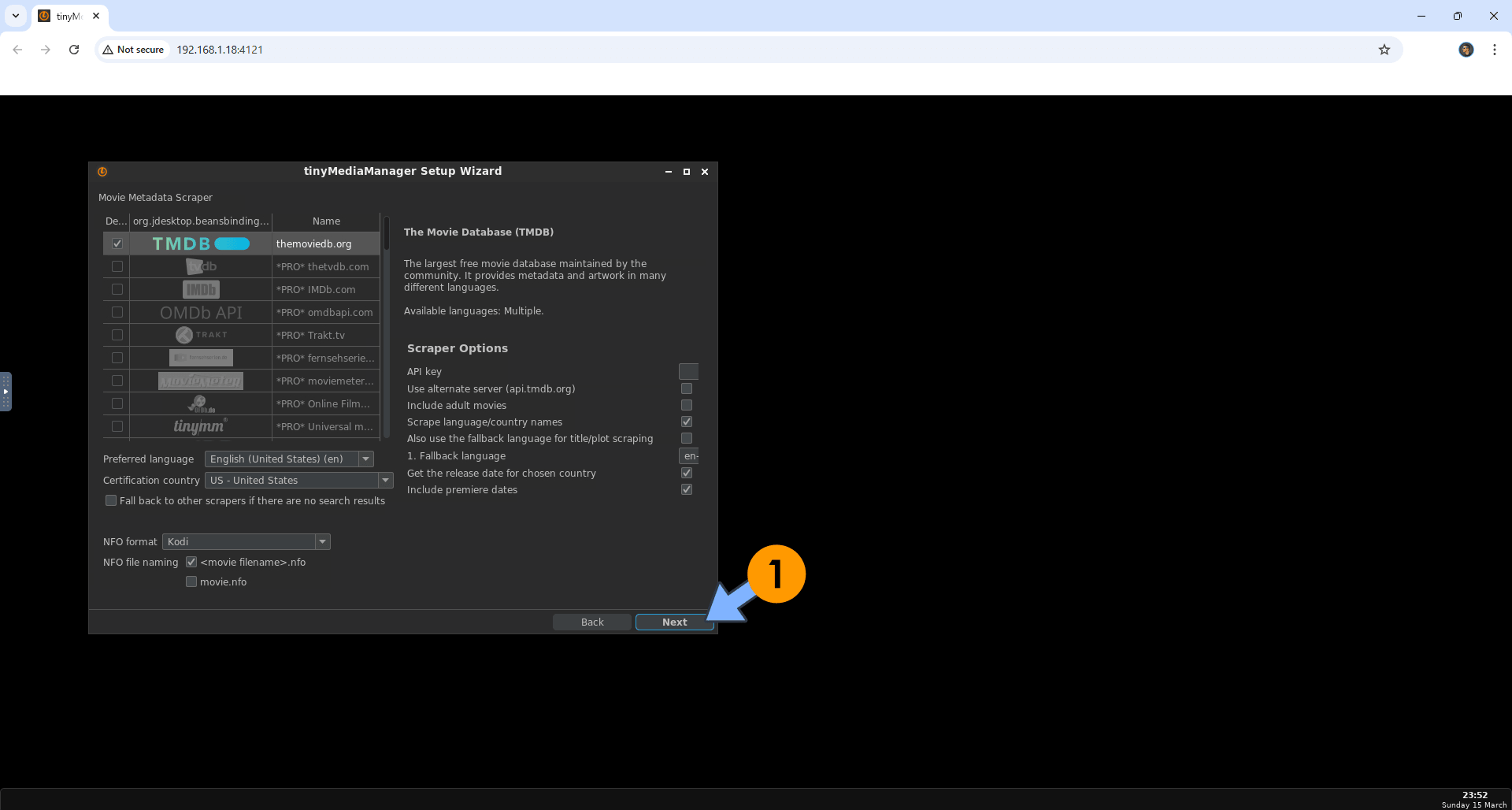 tinymediamanager Synology NAS Set up 12 Portainer