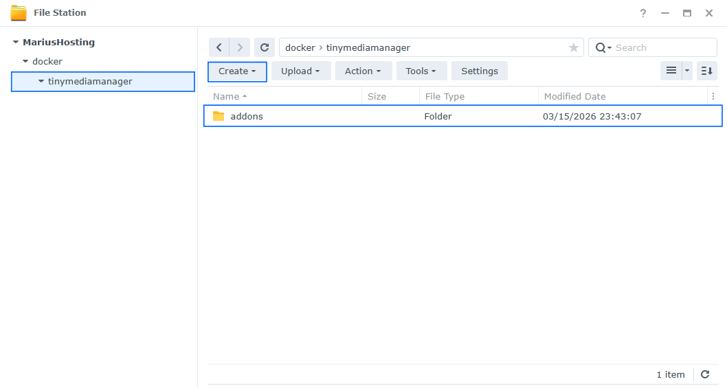 tinymediamanager Synology NAS Set up 2 Portainer
