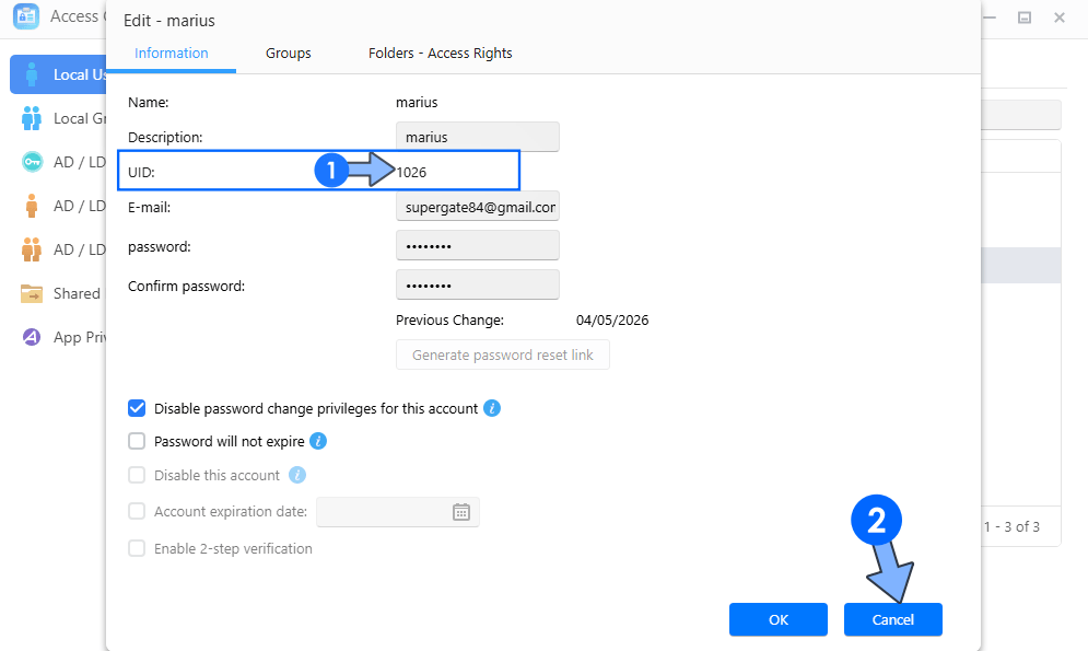 3 Asustor NAS PUID and PGID