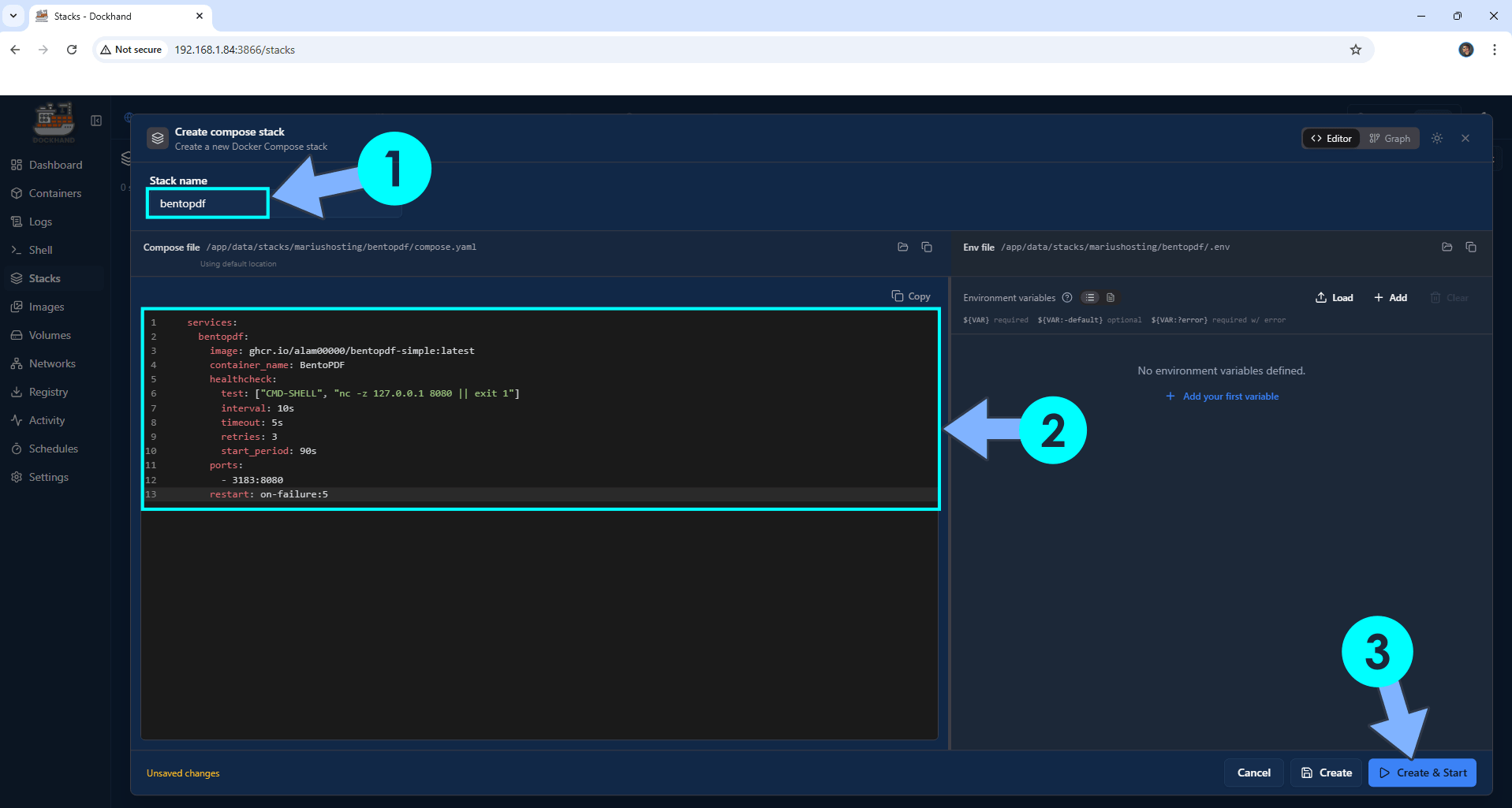 BentoPDF Asustor NAS Set up 2
