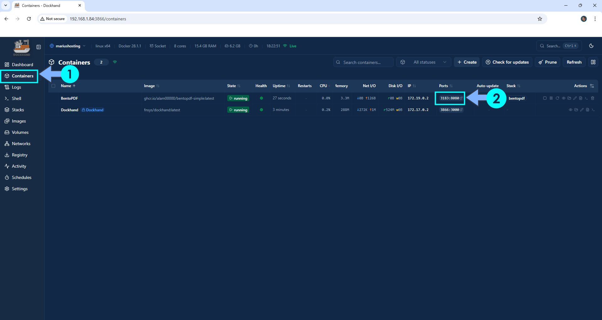 BentoPDF Asustor NAS Set up 4