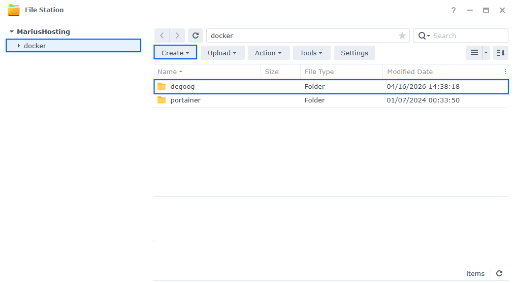 Degoog Synology NAS Set up 1