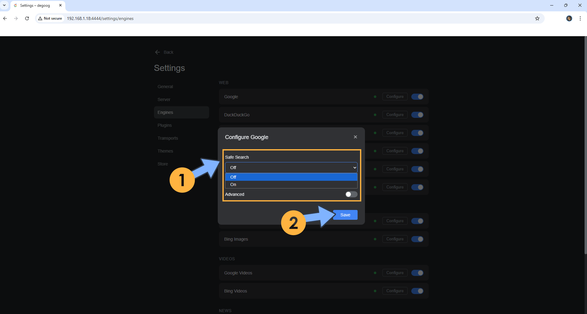 Degoog Synology NAS Set up 7