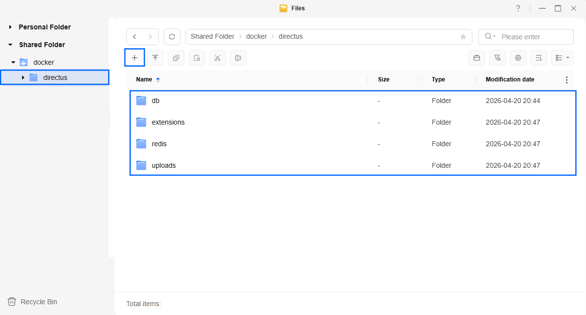 Directus UGREEN NAS Set up 3