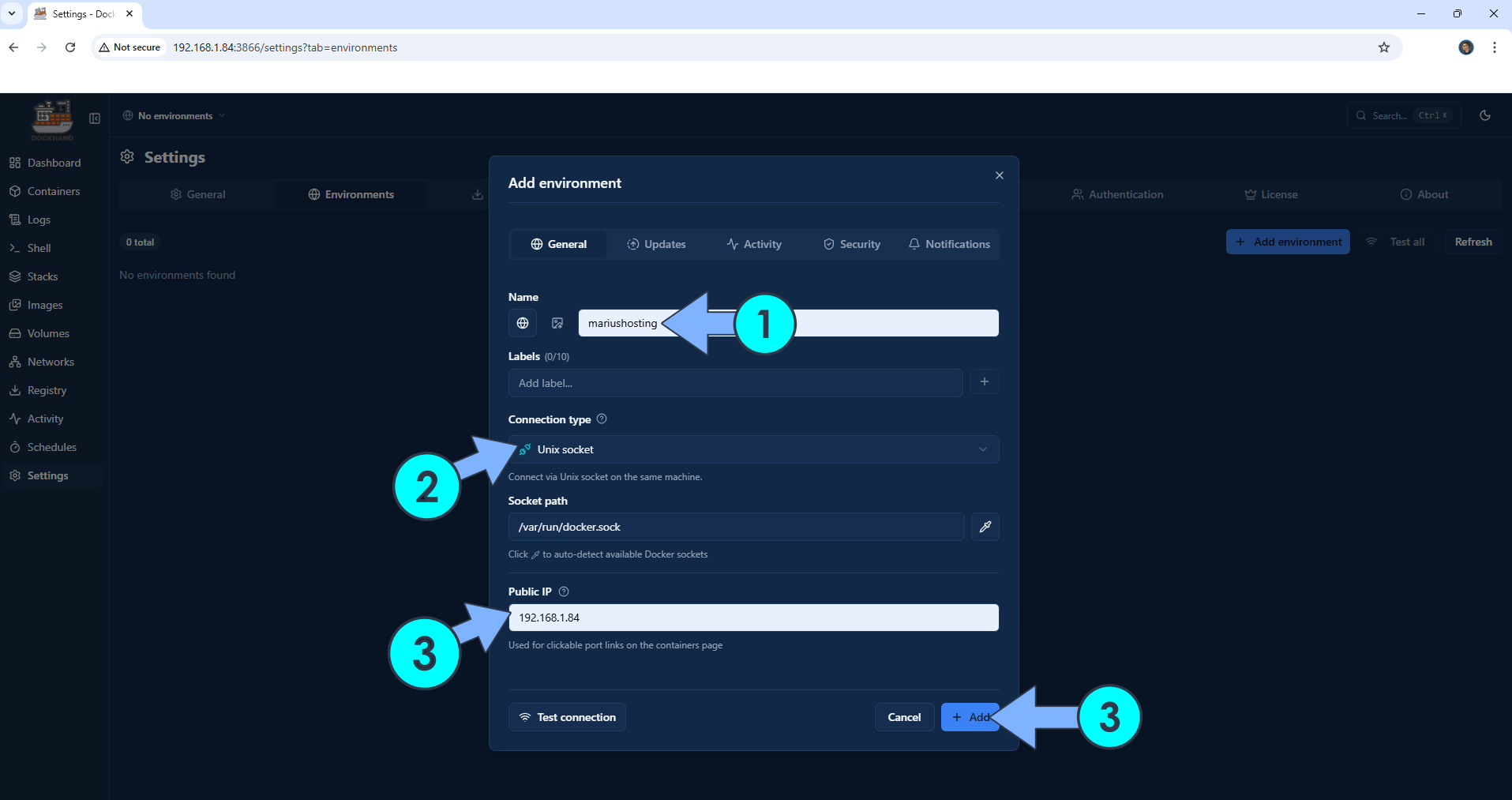 Dockhand Asustor NAS Set up 14