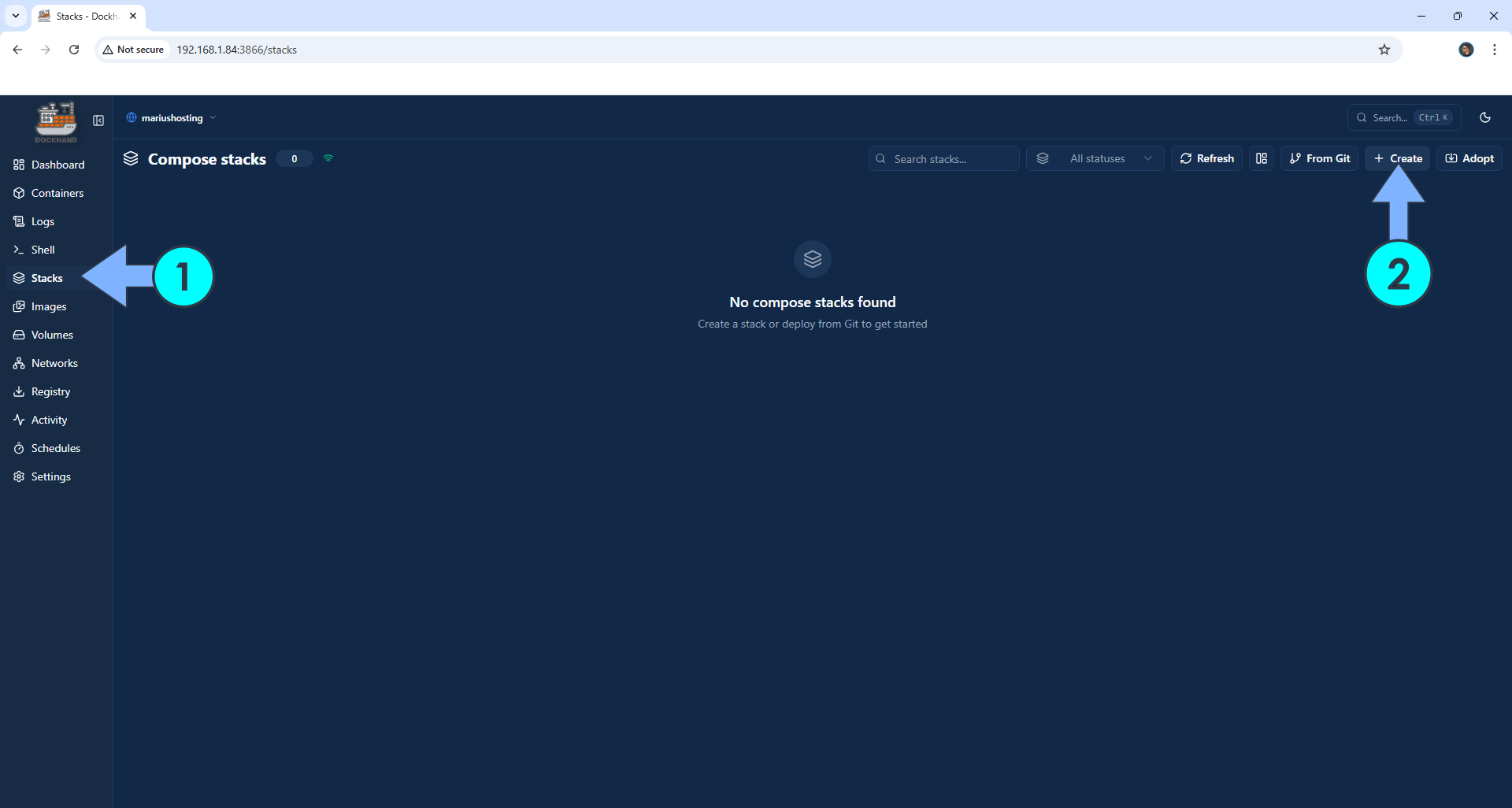 Dockhand Asustor NAS Set up 15