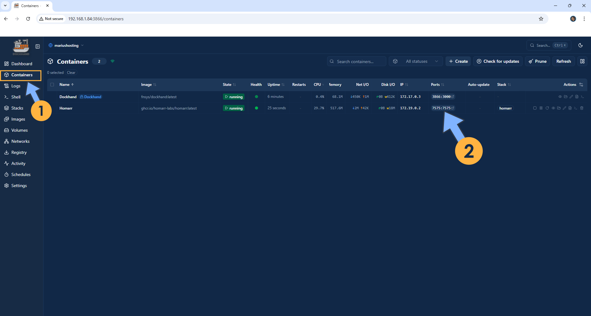 Dockhand Asustor NAS Set up 18