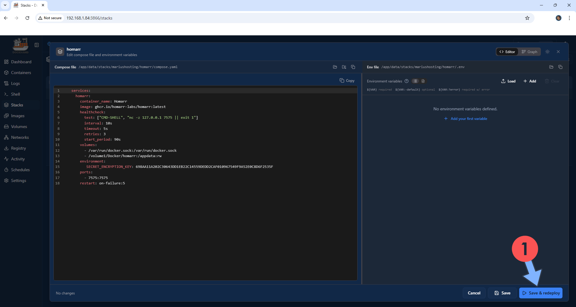 Dockhand Asustor NAS Set up 20