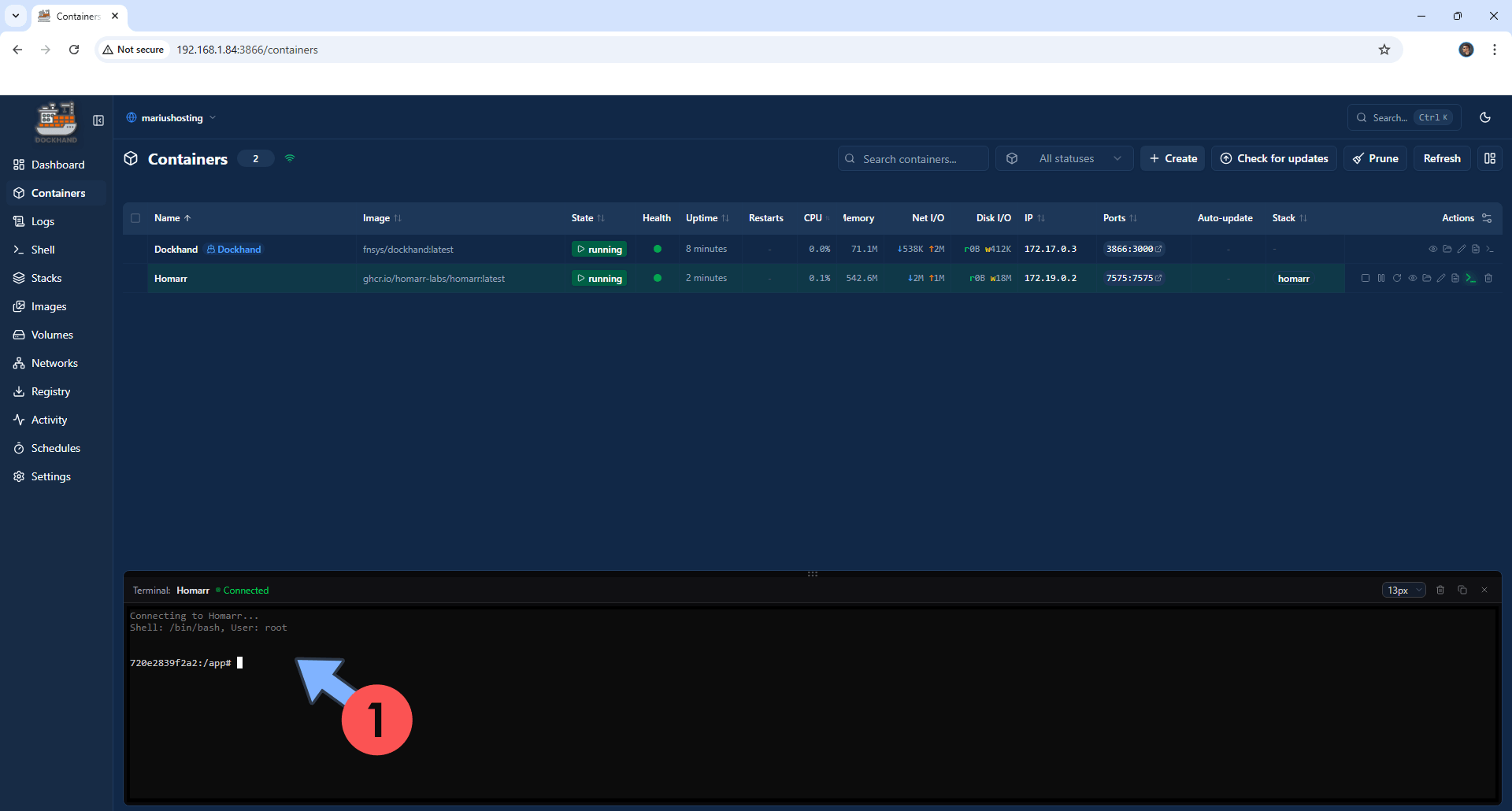 Dockhand Asustor NAS Set up 22