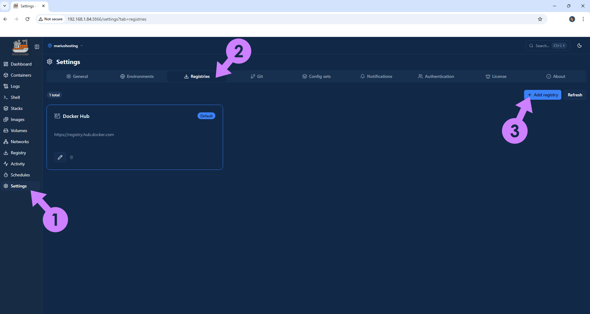 Dockhand Asustor NAS Set up 28